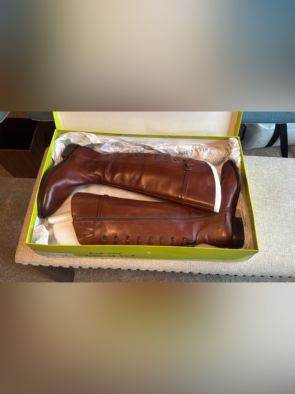Gianni Bini Brown Leather Knee-High Boots Size 9